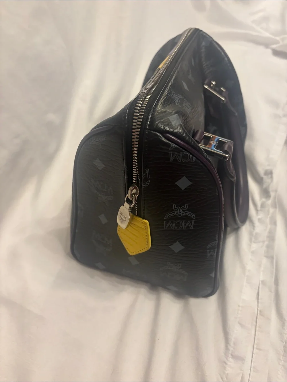 MCM limited edition princess lion black Leather Top-Handle Bag